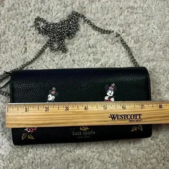 KATE SPADE DISNEY PARKS MINNIE MOUSE LEATHER WALLET CROSSBODY BAG NWT - Picture 10 of 13